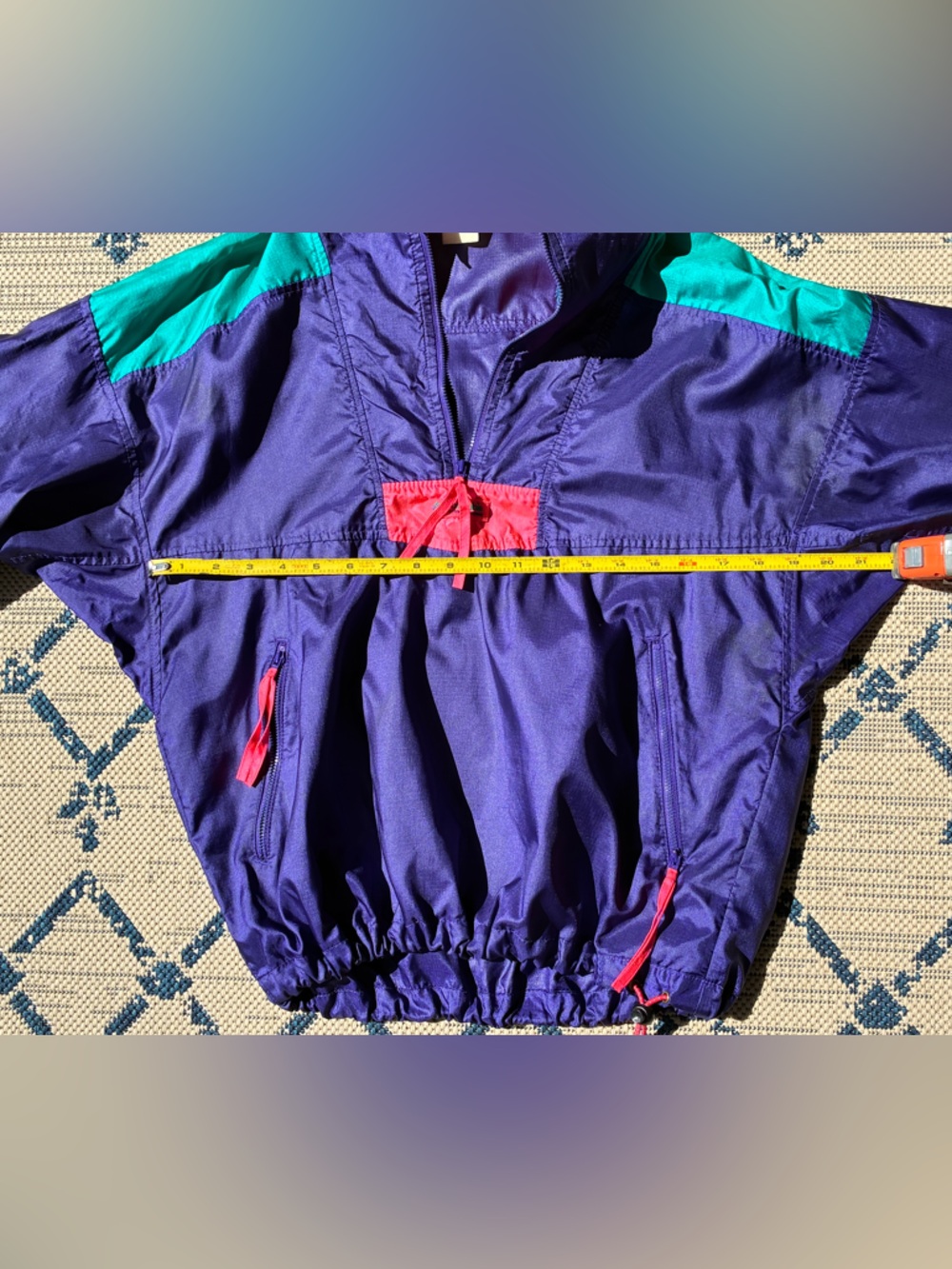 Columbia Sportswear VINTAGE 90's Neon Ripstop Pullover Windbreaker Men's Small - Picture 8 of 11